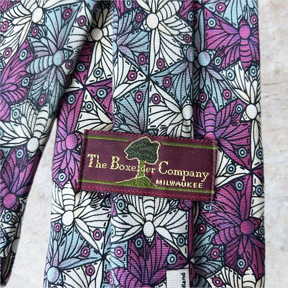 MC Escher Dragonfly Design The Boxelder Company Men's Silk Neck Tie - Picture 5 of 7